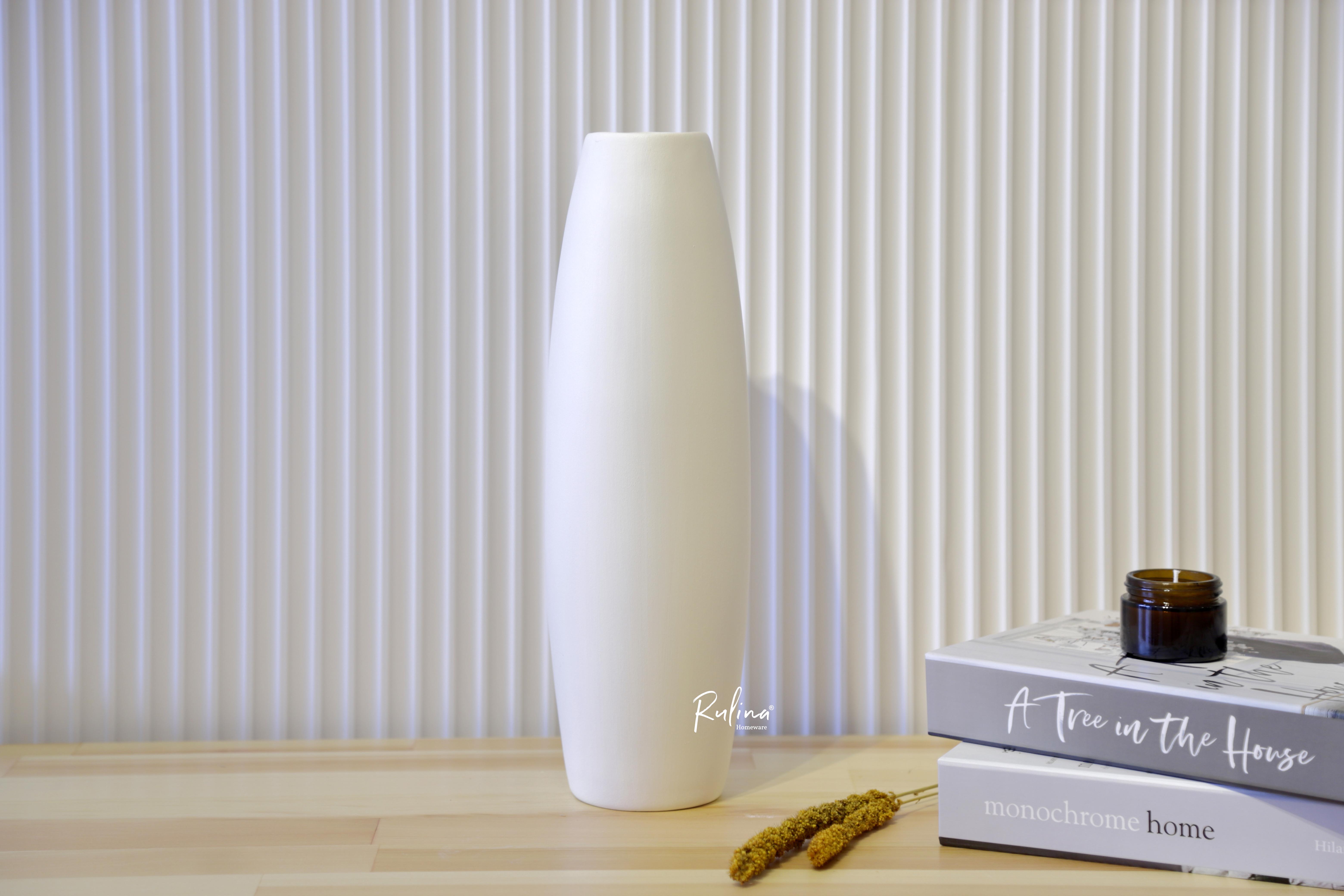 Roll Ceramic Vase Large White